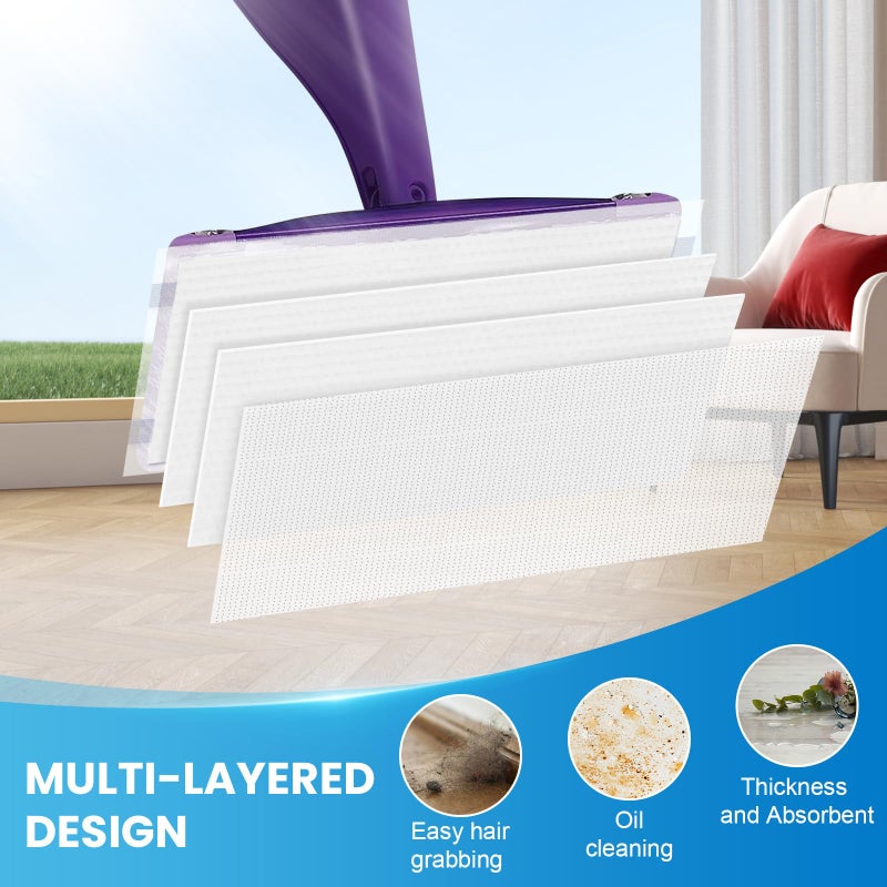 Bpbdzz 36-Pack Disposable Mop Pad Refills for Swiffer Wet Jet Spray Mop - Wet Jet Pads for All Floor Types - 5 Layers Thickened Durable and Super Absorbent - Image 2